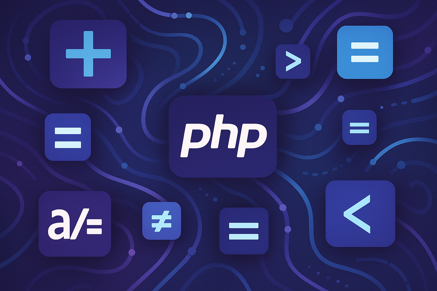 Ilustración abstracta de operadores PHP